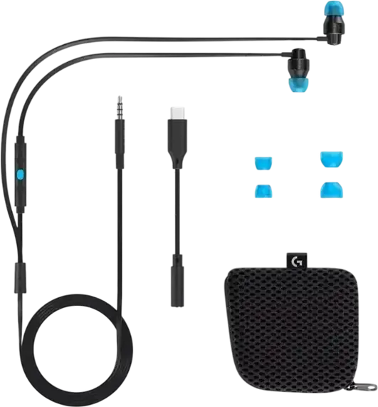 Casca de Gaming In-Ear Logitech G333 cu Drivere Duale Dinamice, Microfon 4mm, Corp din Aluminiu, Adaptor USB Type-C pentru PC, Mobil, Xbox, PlayStation