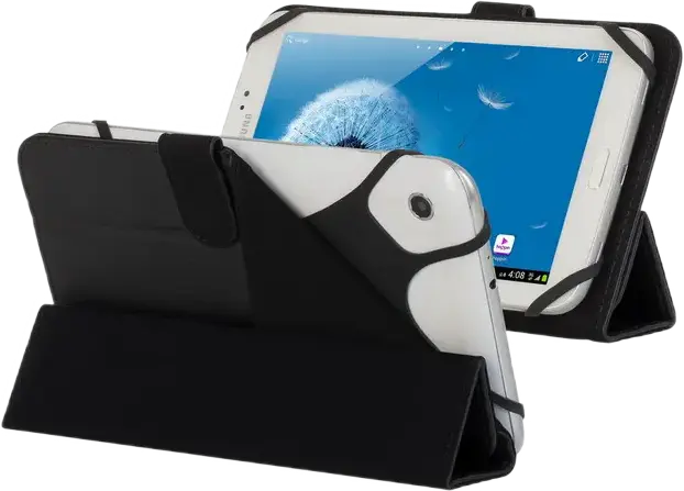 Husa Universala RivaCase Malpensa 3132 pentru Tablete de 7 inch, din Piele Sintetica Neagra cu Captusala din Microfibra, Chiusura Magnetica si Suport Integrat