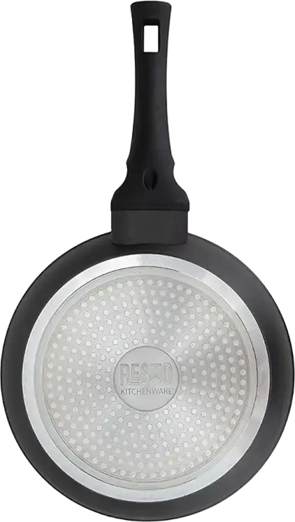 Сковорода Resto Kitchenware 93325 SAGITTA из алюминия с антипригарным покрытием PFLUON 24 см, индикатор Thermospot, для индукционных плит, черная