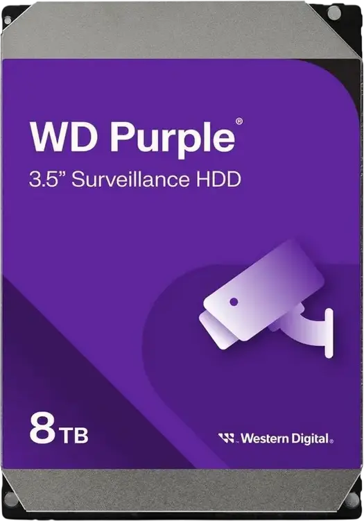 Western Digital WD Purple WD85PURZ Surveillance Hard Drive HDD 8TB 3.5-inch SATA 6Gb/s 256MB Cache 5640 RPM CMR AllFrame for NVR 24/7 Operation