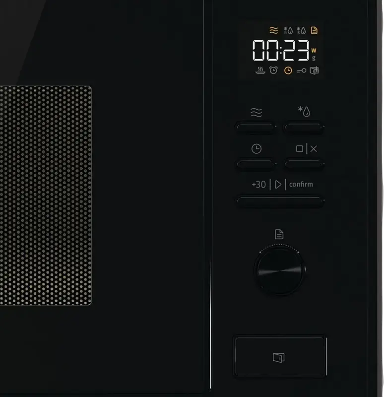 Gorenje BM251M2BG Built-in Microwave Oven, 25L Capacity, 900W Power, 8 Auto Programs, Stainless Steel Interior, Black