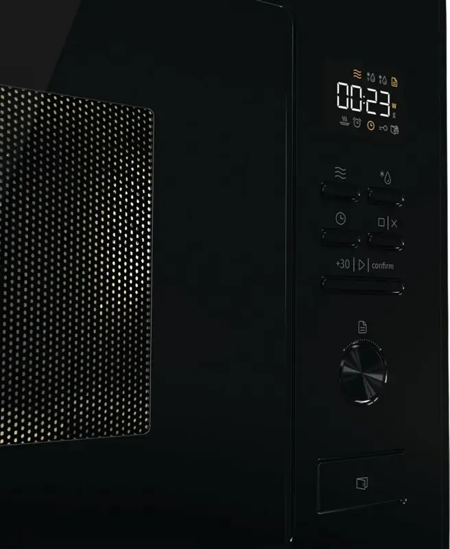 Gorenje BM251M2BG Built-in Microwave Oven, 25L Capacity, 900W Power, 8 Auto Programs, Stainless Steel Interior, Black