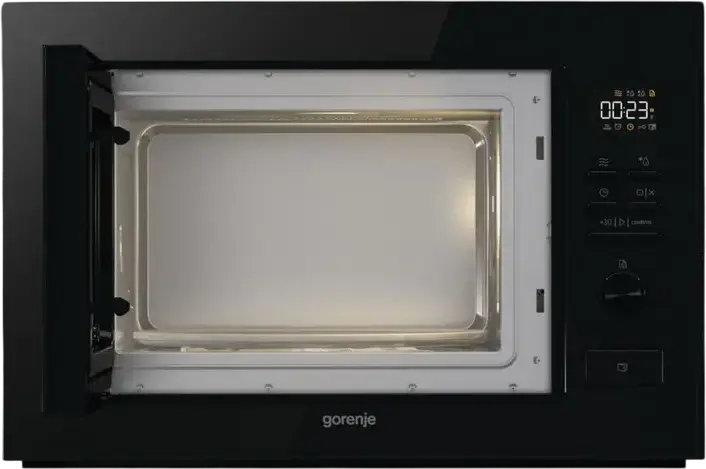 Gorenje BM251M2BG Built-in Microwave Oven, 25L Capacity, 900W Power, 8 Auto Programs, Stainless Steel Interior, Black