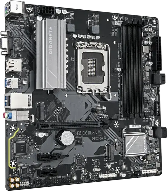 Материнская плата Gigabyte B760M D3HP LGA1700 Intel B760 Micro-ATX DDR5 5600МГц до 256ГБ ОЗУ PCIe Gen4 M.2 HDMI 2.1 DisplayPort 1.2 Gigabit Ethernet