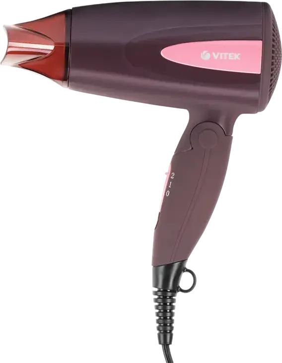 Uscător de păr compact VITEK VT-2261, 1300 W, Bordo