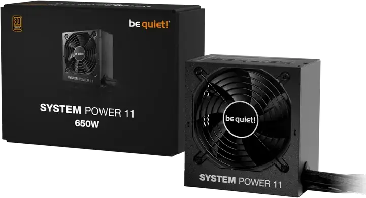 Блок питания be quiet! System Power 11 650W, 80 PLUS Bronze, ATX 3.1, PCIe 5.1 12V-2x6, вентилятор 120мм с оптимизацией шума, черный, BP011EU