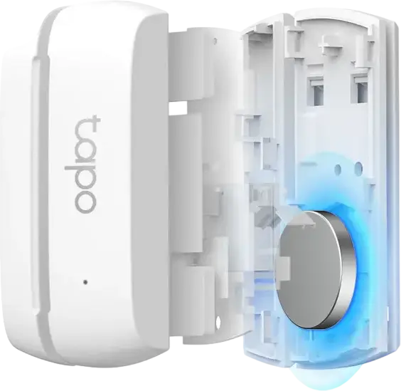 TP-Link Tapo T110 Smart Contact Sensor for Doors and Windows, Wireless Sub-1G Security Sensor, Battery Powered, Hub Required, White