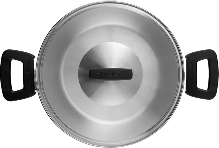Polaris Rialto-20C Stainless Steel Pot, 3.2L Capacity, 20cm Diameter, Glass Lid, Bakelite Handles, Grey, Dishwasher Safe
