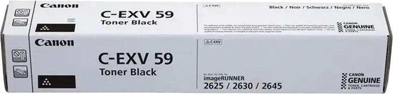 Genuine Canon C-EXV59 Black Toner Cartridge for imageRUNNER 2625i 2630i 2645i Laser Printers, 30000 Page Yield, Part 3760C002