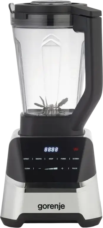 Gorenje BP1500DE Countertop Blender, 1500W, 2L Glass Jar, Stainless Steel and Plastic Housing, 7 Speed Settings, LED Display, Touch Control, Pulse Mode, Ice Crushing