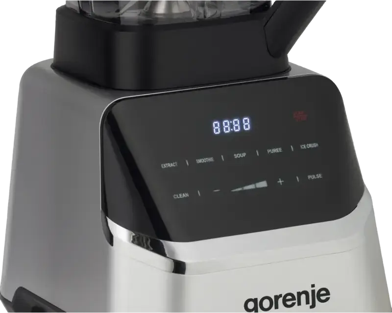 Gorenje BP1500DE Countertop Blender, 1500W, 2L Glass Jar, Stainless Steel and Plastic Housing, 7 Speed Settings, LED Display, Touch Control, Pulse Mode, Ice Crushing