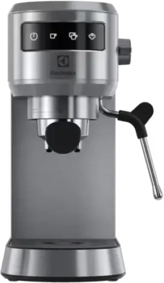 Electrolux E6EC1-6 Manual Espresso Machine 1450W Stainless Steel with Steam Wand for Milk Frothing and Removable Drip Tray