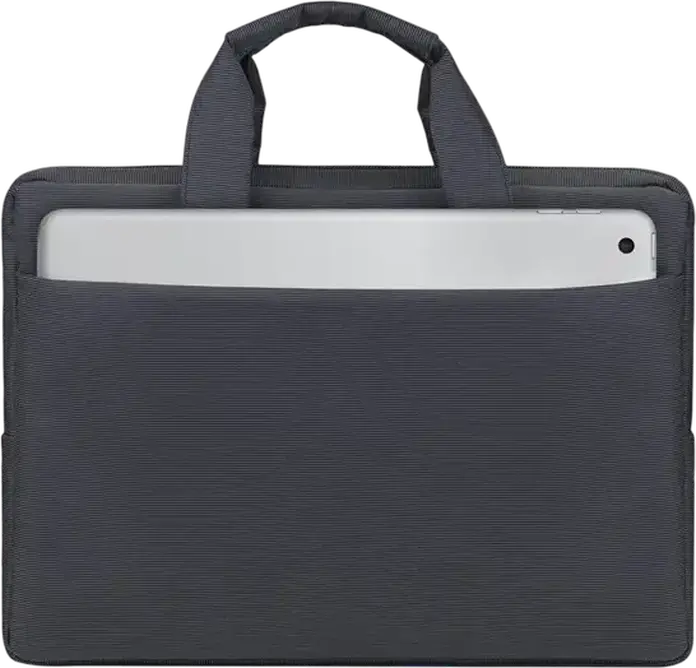 Rivacase Central 8221 Laptop Bag for Macbook Air/Pro and Ultrabooks up to 13.3 inch, Polyester Case with Padded Compartment, Removable Shoulder Strap, Black