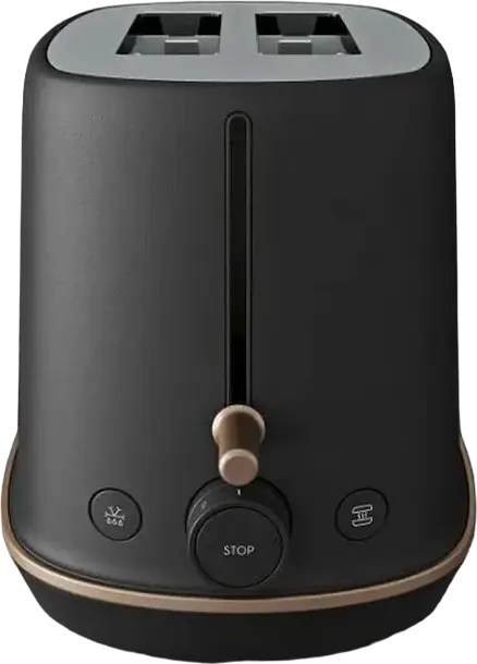 Electrolux Explore 7 E7T1-6BP 2-Slice Toaster, 980W, Metal Housing, 7 Browning Levels, Defrost and Reheat Functions, Black Pearl and Copper
