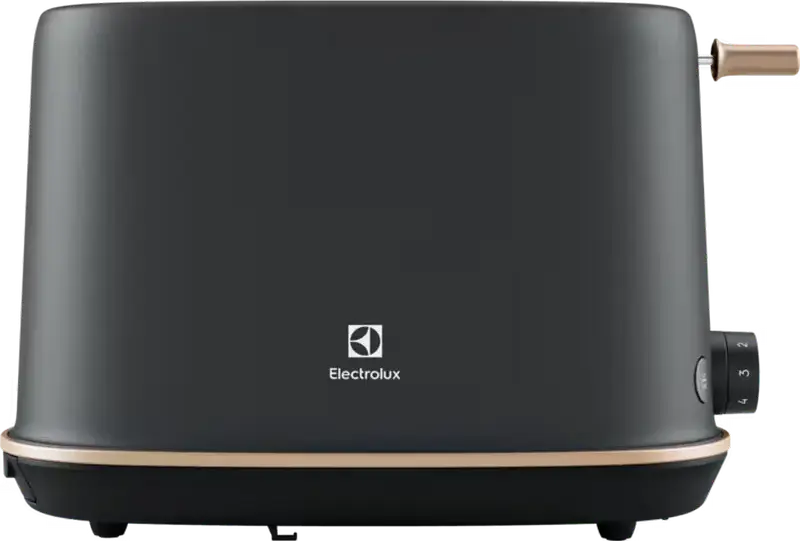 Electrolux Explore 7 E7T1-6BP 2-Slice Toaster, 980W, Metal Housing, 7 Browning Levels, Defrost and Reheat Functions, Black Pearl and Copper