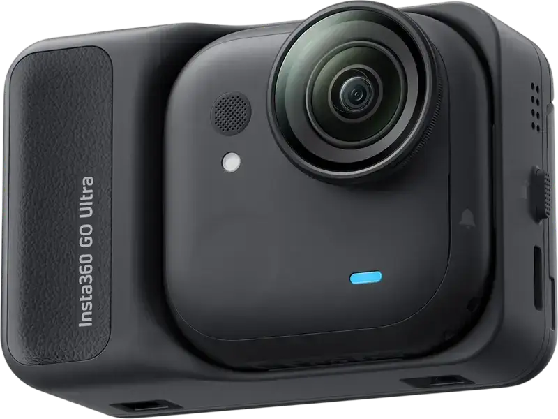 Insta360 GO Ultra Action Camera, 4K 60fps Video, 50MP Photo, FlowState Stabilization, IPX8 Waterproof, 2.5" Flip Touchscreen Action Pod, Black