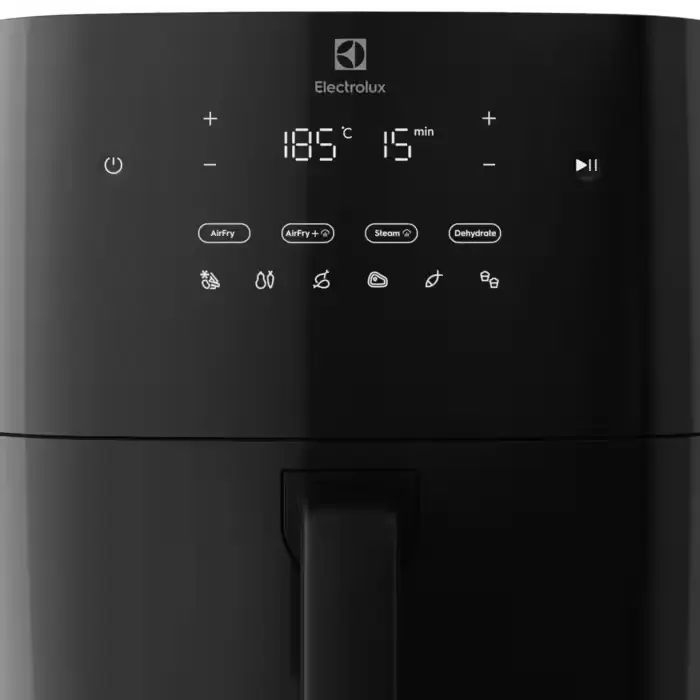 Electrolux EAF7SB 800 Series Air Fryer with Steam, 6.9L Capacity, 1700W, Dehydrate Function, 8 Preset Programs, Digital Touch Control, Black