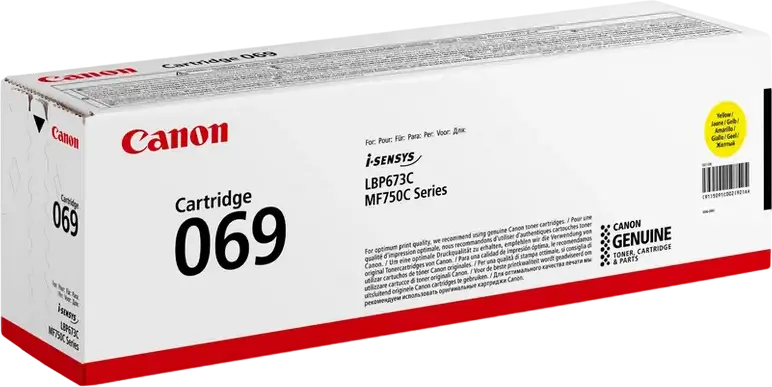 Cartus Toner Laser Canon CRG-069 Galben, Capacitate 1.900 pagini pentru i-SENSYS MF752Cdw, MF754Cdw, LBP673Cdw, Seria MF750C
