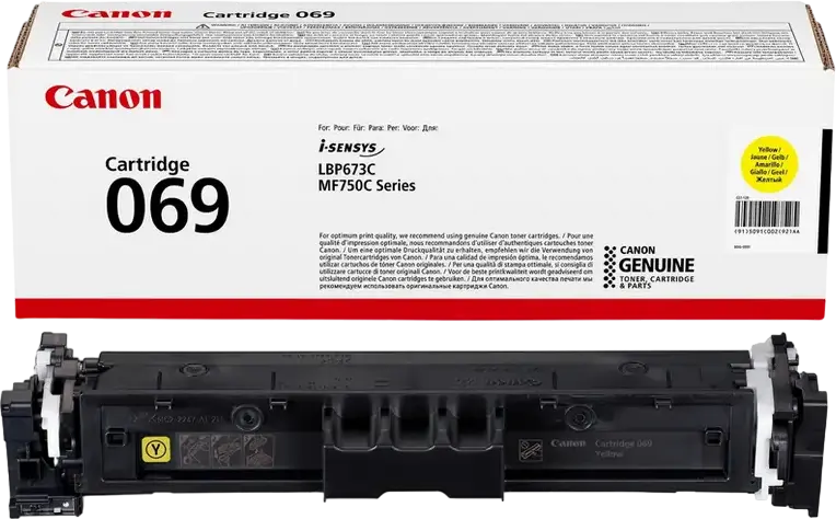 Cartus Toner Laser Canon CRG-069 Galben, Capacitate 1.900 pagini pentru i-SENSYS MF752Cdw, MF754Cdw, LBP673Cdw, Seria MF750C