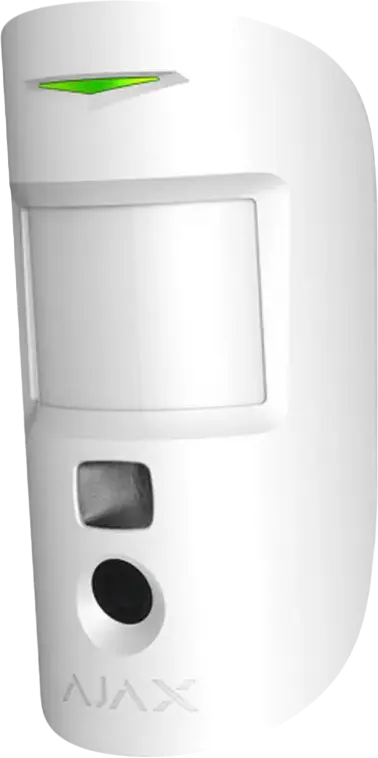Ajax MotionCam Indoor Motion Detector with Photo Verification, White, HDR Technology, Jeweller & Wings Protocols, 1700m Range, IP50 IK04