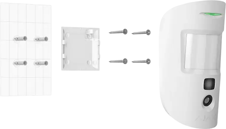 Ajax MotionCam Indoor Motion Detector with Photo Verification, White, HDR Technology, Jeweller & Wings Protocols, 1700m Range, IP50 IK04