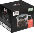 Resto Kitchenware 90516 AIN Borosilicate Glass Teapot with Stainless Steel Infuser, 1000ml, Heat-Resistant Glass Body, Dishwasher Safe