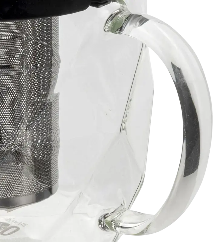 Resto Kitchenware 90516 AIN Borosilicate Glass Teapot with Stainless Steel Infuser, 1000ml, Heat-Resistant Glass Body, Dishwasher Safe