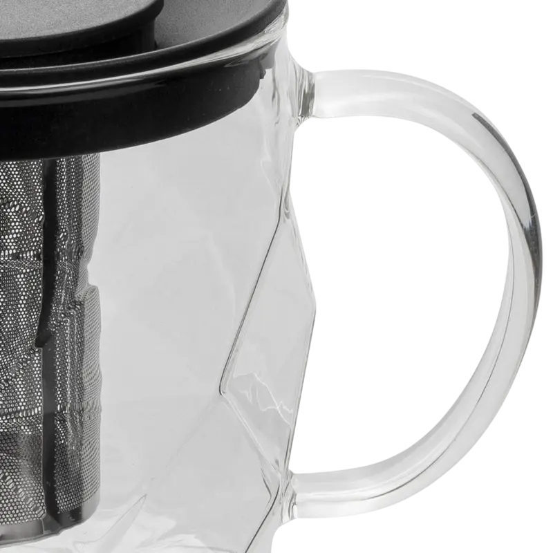 Resto Kitchenware 90516 AIN Borosilicate Glass Teapot with Stainless Steel Infuser, 1000ml, Heat-Resistant Glass Body, Dishwasher Safe