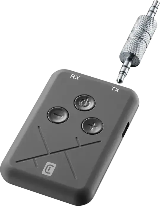 Bluetooth-адаптер Cellularline Sound Transmitter BTSOUNDTRANSK 2-в-1, Режим Передатчика и Приемника TX/RX, Разъем 3.5мм, Аккумулятор 10ч, Черный