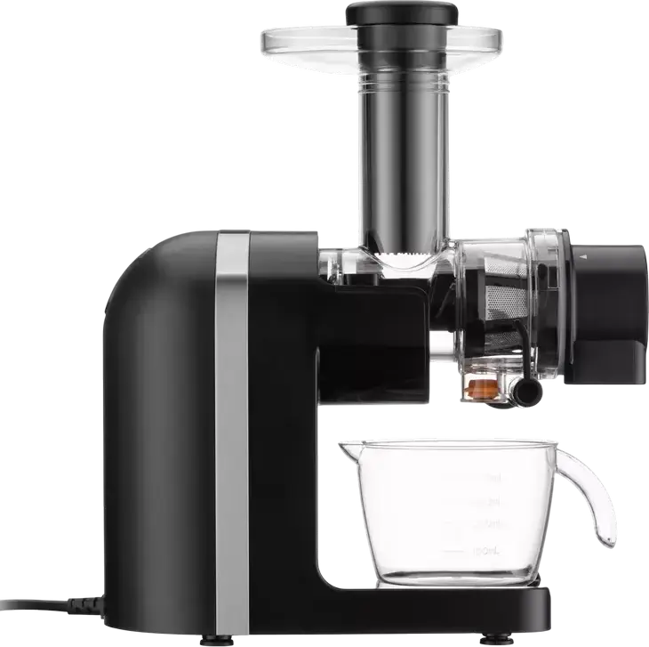 Ardesto JEG-1500S Slow Juicer, 200W Auger Squeezer, Stainless Steel Screw, BPA-free Tritan, Reverse Function, Drop-stop, Low-noise, Black/Metallic