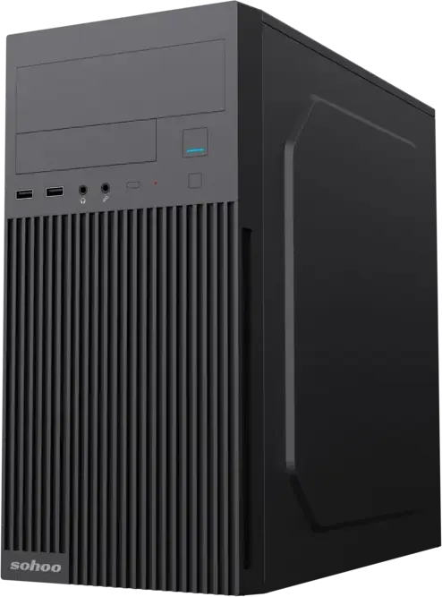 Carcasă PC Sohoo 6521BK, Micro-ATX, ATX, Negru
