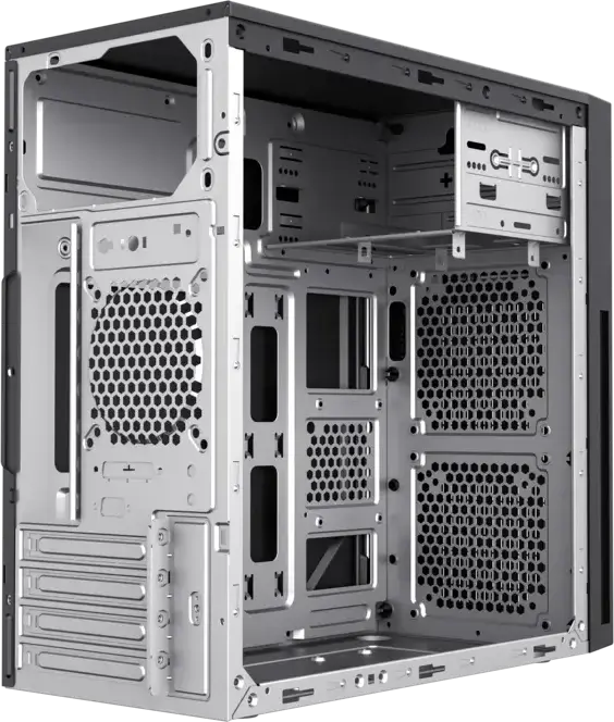 Carcasa PC Sohoo 6521BK Micro-ATX Mini Tower, Otel SPCC/SGCC, Bay 5.25" ODD, 3.5" HDD, 2.5" SSD, 4 Sloturi Expansiune, Negru