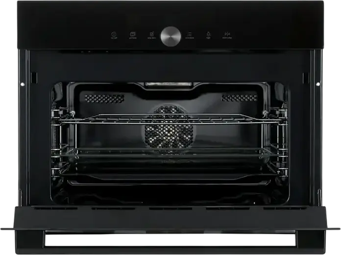Встраиваемый компактный духовой шкаф с СВЧ Gorenje BCM4547DG, 50 л, черный, СВЧ 1000 Вт, гриль 2200 Вт, AirFry+, TurboBake, 22 автопрограммы OptiBake, LED