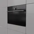 Встраиваемый компактный духовой шкаф с СВЧ Gorenje BCM4547DG, 50 л, черный, СВЧ 1000 Вт, гриль 2200 Вт, AirFry+, TurboBake, 22 автопрограммы OptiBake, LED