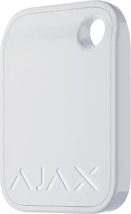 Ajax Tag Contactless Security Key Fob, White, DESFire ISO 14443-A 13.56 MHz, Triple DES and AES 128-bit Encryption, Compatible with KeyPad Plus Hubs