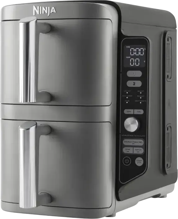 Ninja Double Stack XL SL400EU Air Fryer, 9.5L Dual Basket Vertical Design, 2470W, 6 Cooking Functions: Air Fry, Roast, Bake, Dehydrate, Gray