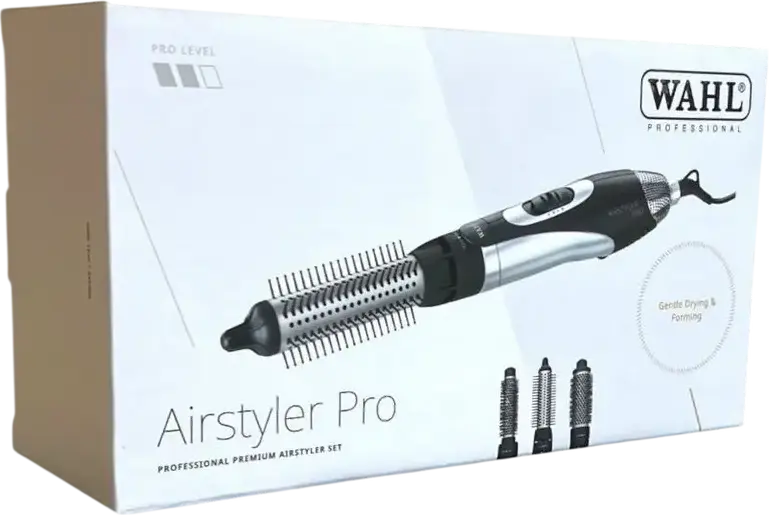 Фен-щетка WAHL AirStyler Pro 4550-0471 1100Вт, Серебристый, 3 сменные термощетки 25-38мм, холодный обдув, защита от перегрева, кабель 2.8м