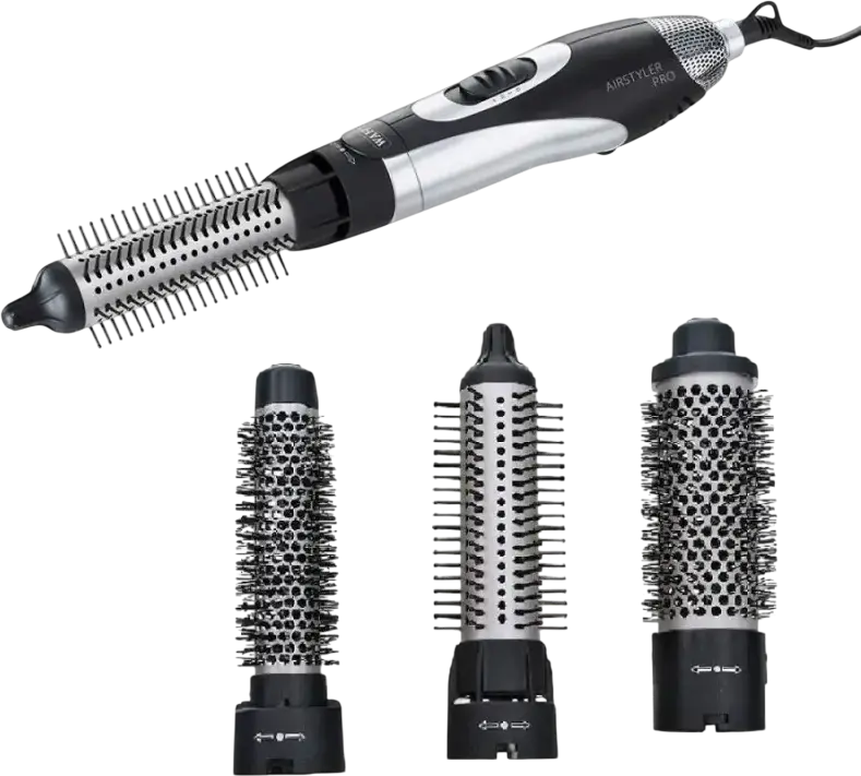 Фен-щетка WAHL AirStyler Pro 4550-0471 1100Вт, Серебристый, 3 сменные термощетки 25-38мм, холодный обдув, защита от перегрева, кабель 2.8м