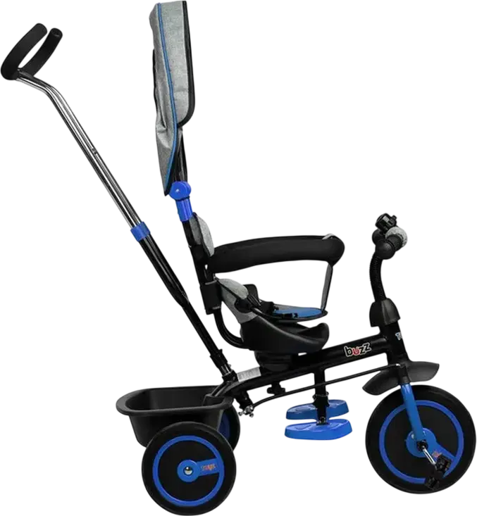 Triciclu Multifunctional pentru Copii Caretero Buzz, Scaun Reversibil, Maner Parental Reglabil, Coperta Detasabila, Centura de Siguranta 3 Puncte