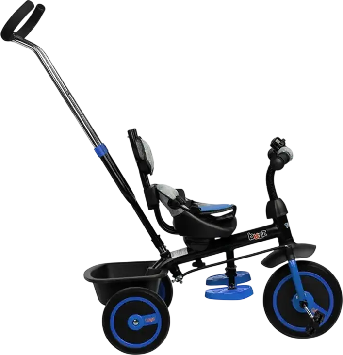 Triciclu Multifunctional pentru Copii Caretero Buzz, Scaun Reversibil, Maner Parental Reglabil, Coperta Detasabila, Centura de Siguranta 3 Puncte