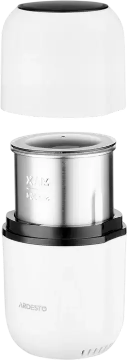 Ardesto KGC-1508W Rotary Coffee Grinder, 150W, 80g Capacity, Stainless Steel Blades and Bowl, for Coffee, Spices and Nuts, White