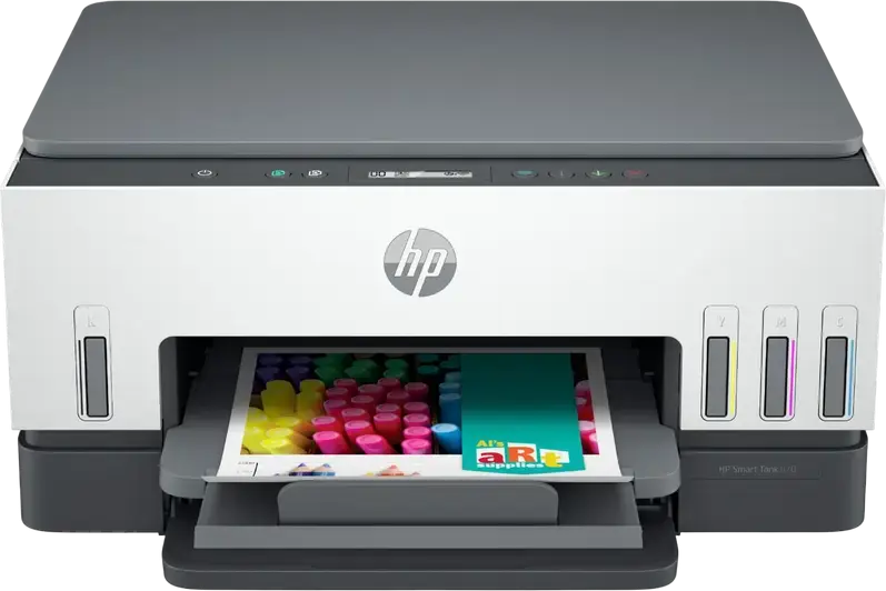 Imprimanta Multifunctionara All-in-One HP Smart Tank 670 (6UU48A), Printare Scanare Copiere, Duplex Automat, Wi-Fi, Bluetooth, USB, Ecran LCD, Alb si Gri