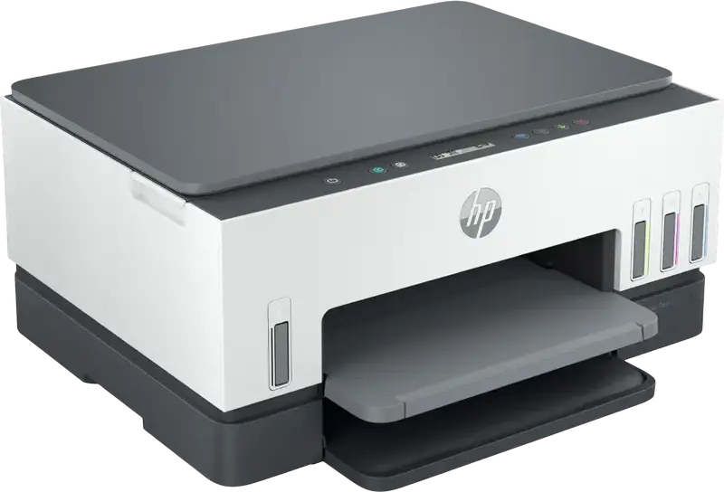 Imprimanta Multifunctionara All-in-One HP Smart Tank 670 (6UU48A), Printare Scanare Copiere, Duplex Automat, Wi-Fi, Bluetooth, USB, Ecran LCD, Alb si Gri