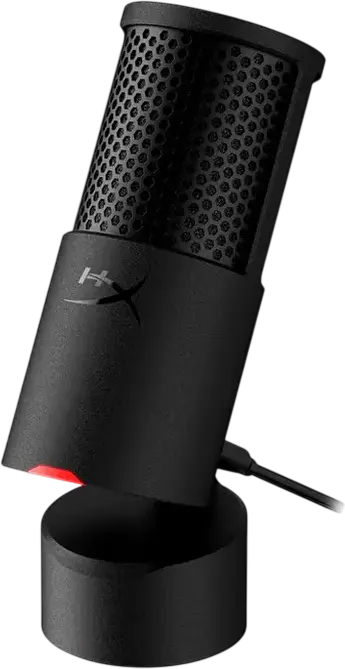 HyperX SoloCast 2 USB Condenser Microphone, Cardioid Polar Pattern, 24-bit/96kHz, Tap-to-Mute LED Sensor, Built-in Pop Filter & Shock Mount, Black