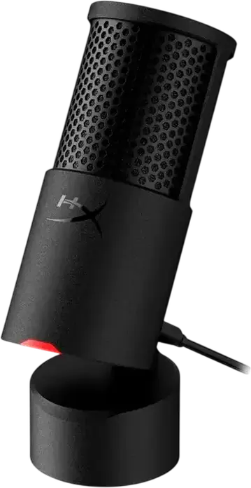 HyperX SoloCast 2 USB Condenser Microphone, Cardioid Polar Pattern, 24-bit/96kHz, Tap-to-Mute LED Sensor, Built-in Pop Filter & Shock Mount, Black