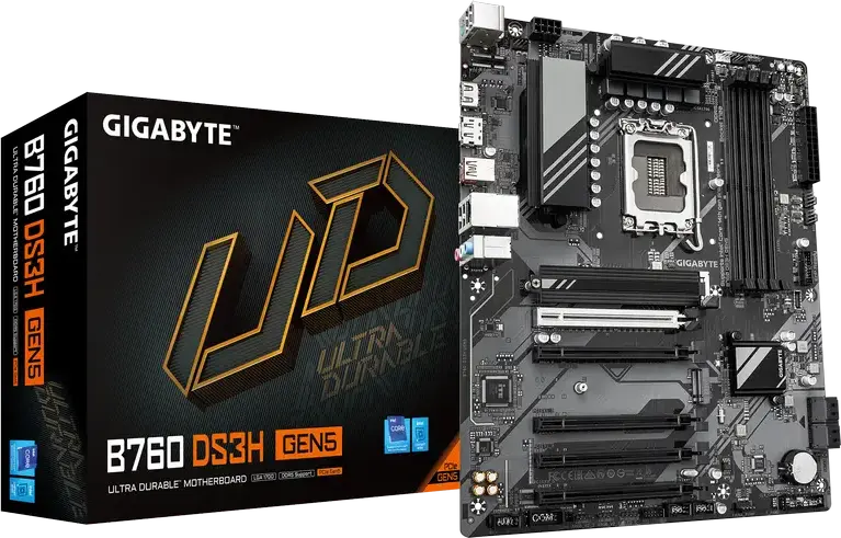 Gigabyte B760 DS3H GEN5 ATX Motherboard LGA1700 Intel B760 Chipset DDR5 SDRAM 256GB 7600MHz PCIe 5.0 M.2 Gen4 HDMI DisplayPort