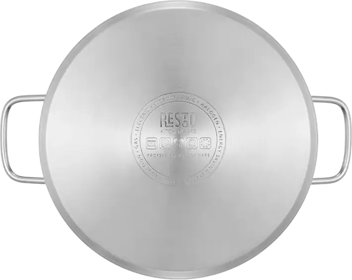 RESTO 92025 Ginan Stainless Steel Cookware Set, 6 Pieces, Induction Compatible, Glass Lids, Satin Finish, 26L Total Volume