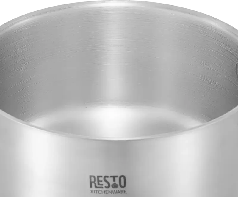 RESTO 92025 Ginan Stainless Steel Cookware Set, 6 Pieces, Induction Compatible, Glass Lids, Satin Finish, 26L Total Volume