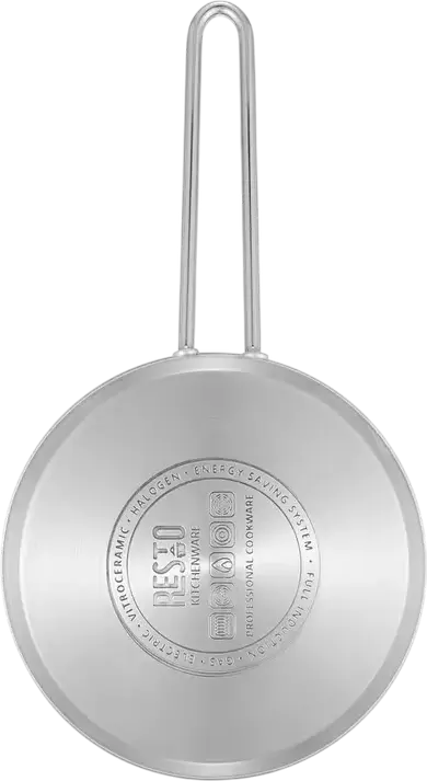 RESTO 92025 Ginan Stainless Steel Cookware Set, 6 Pieces, Induction Compatible, Glass Lids, Satin Finish, 26L Total Volume