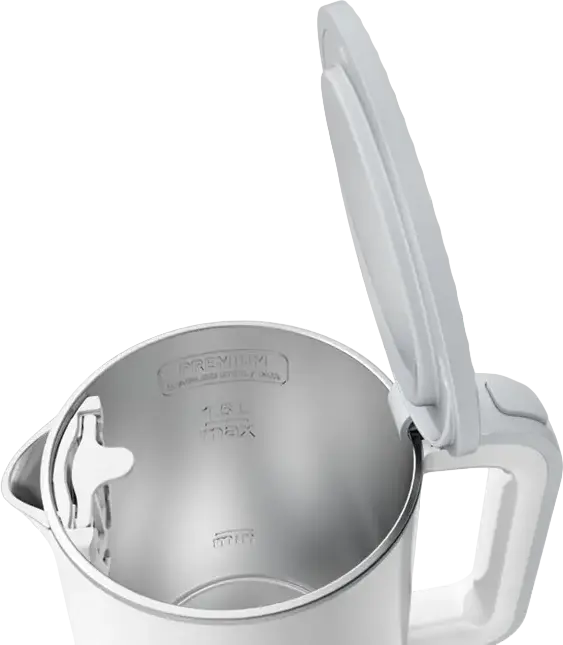 Tefal Sense KO693110 Electric Kettle, 1.5L, 1800W, 5 Temperature Levels (40-100°C), Digital Display, Stainless Steel Interior, White, Boil-Dry Protection